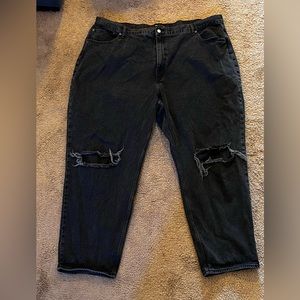 ASOS curve distressed black mom jeans- size 24